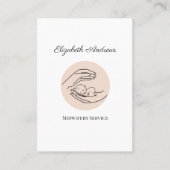 Handen met een baby illustratie, wit visitekaartje (Voorkant)