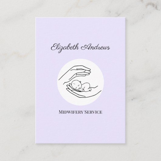 Handen met een Baby - Line Art Illustration Visitekaartje (Voorkant)