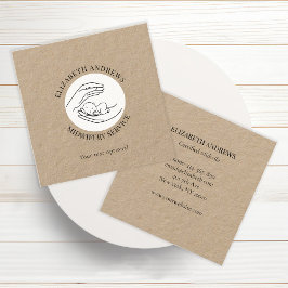 Handen met een baby-simpel-modern vierkante visitekaartje