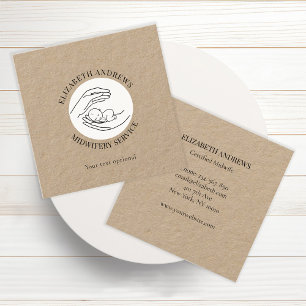 Handen met een baby-simpel-modern vierkante visitekaartje