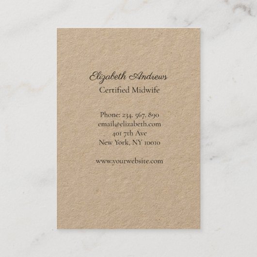 Handen met een baby -white dot-simpel-modern visitekaartje (Achterkant)