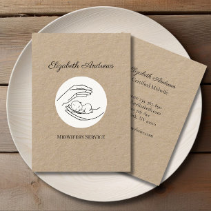 Handen met een baby -white dot-simpel-modern visitekaartje