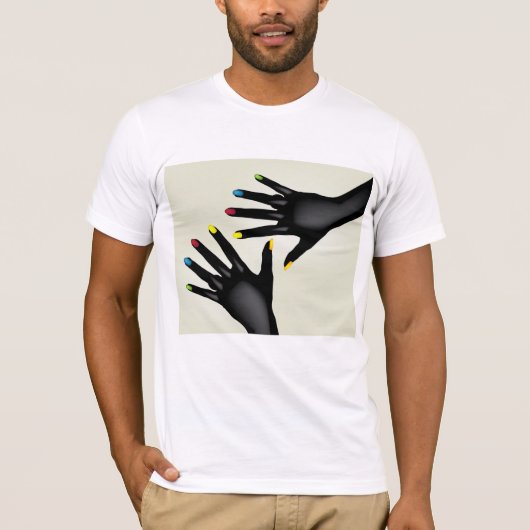 Handen met Mannen T-Shirt-Nainted Nails T-shirt (Voorkant)