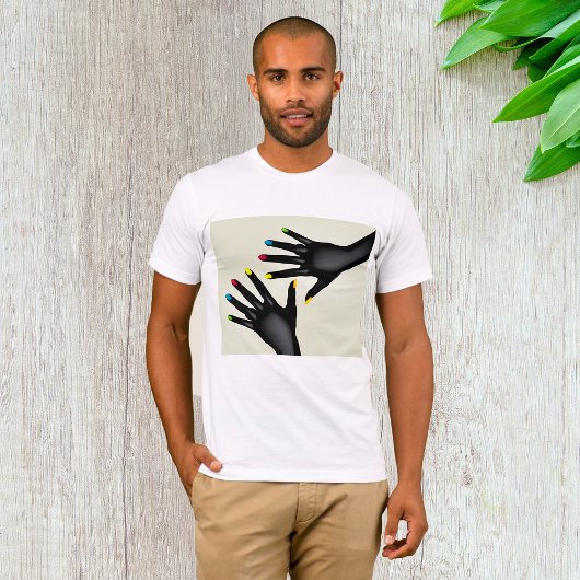 Handen met Mannen T-Shirt-Nainted Nails T-shirt