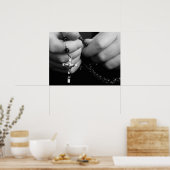 Handen met Rosary Beads Poster (Keuken)