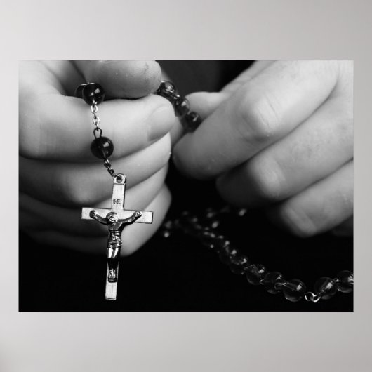 Handen met Rosary Beads Poster (Voorkant)