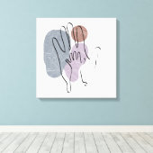 Handen Moeder Kind Lijn Kunst Liefde Canvas Afdruk (Insitu (Houten vloer))
