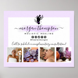 Handen & Moon Phase Massage Spa Salon Marketing Poster