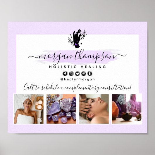 Handen & Moon Phase Massage Spa Salon Marketing Poster (Voorkant)