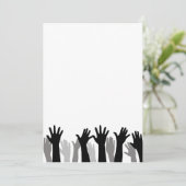 Handen omhoog silhouet, hand omhoog, protest aankondiging (Staand voorkant)