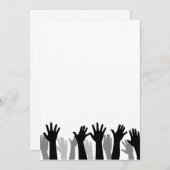 Handen omhoog silhouet, hand omhoog, protest aankondiging (Voorkant / Achterkant)