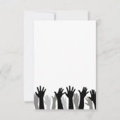 Handen omhoog silhouet, hand omhoog, protest bedankkaart (Voorkant)