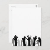 Handen omhoog silhouet, hand omhoog, protest briefkaart (Voorkant / Achterkant)