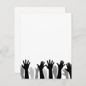 Handen omhoog silhouet, hand omhoog, protest feestdagenkaart (Voorkant / Achterkant)