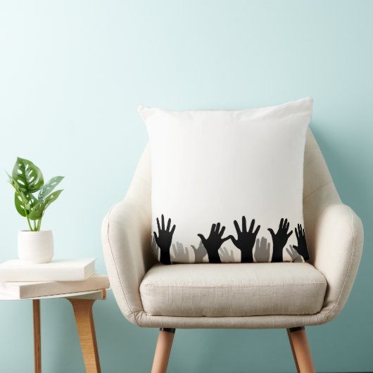 Handen omhoog silhouet, hand omhoog, protest kussen (Stoel)