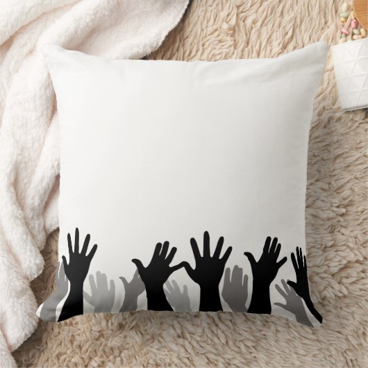 Handen omhoog silhouet, hand omhoog, protest kussen (Deken)