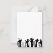 Handen omhoog silhouet, hand omhoog, protest notitiekaartje (Voorkant)