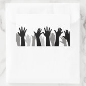 Handen omhoog silhouet, hand omhoog, protest rechthoekige sticker (Tas)