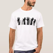 Handen omhoog silhouet, hand omhoog, protest t-shirt (Voorkant)