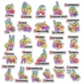 Handen & Oogst: Leer ASL met Fruit Sticker (Voorkant)