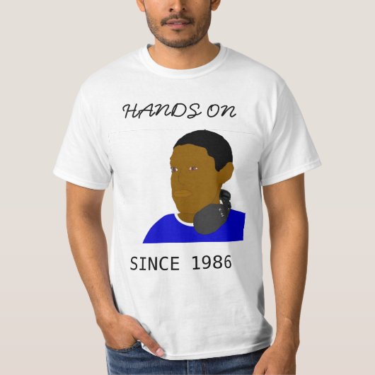 Handen op 1986 (vlakte) t-shirt (Voorkant)