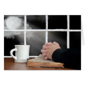 Handen op bijbel met maan (Voorkant Horizontaal)