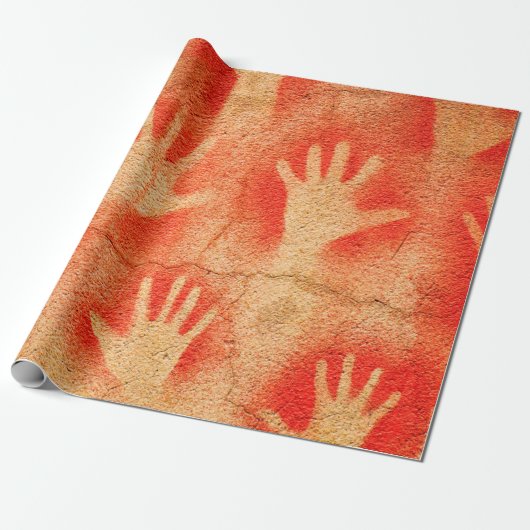 Handen op de wallaustralia, aboriginal art, aborig cadeaupapier (Uitgerold)