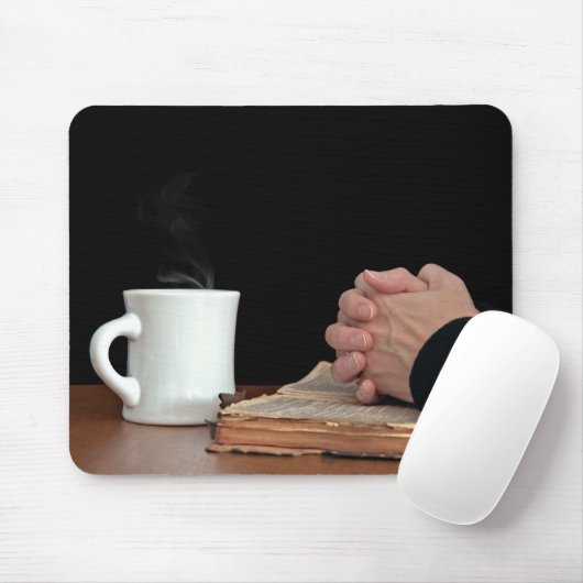 Handen op oude Bijbel Muismat (Met muis)