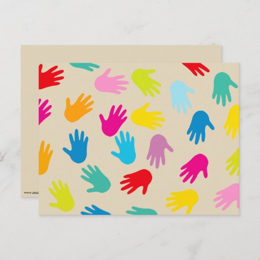 Handen over de hele wereld briefkaart (Voorkant / Achterkant)