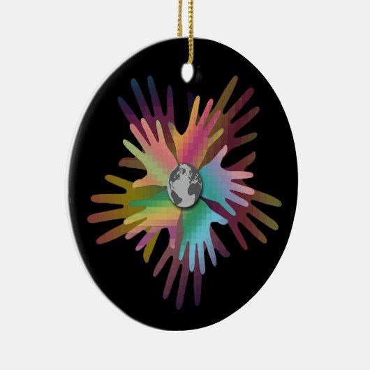 Handen over de hele wereld keramisch ornament (Rechts)
