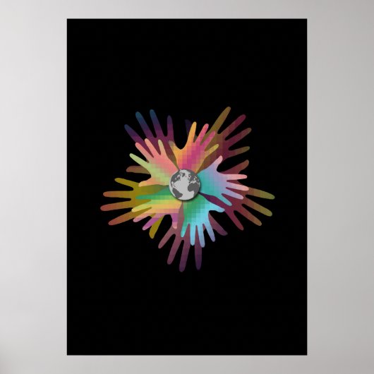 Handen over de hele wereld poster (Voorkant)