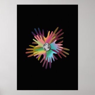 Handen over de hele wereld poster