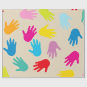 Handen over de hele wereld, verpakkingspapier cadeaupapier (Vlak)