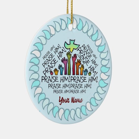 Handen prijzen hem Christelijk ornament (Rechts)