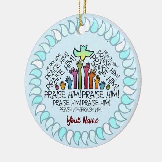 Handen prijzen hem Christelijk ornament (Links)