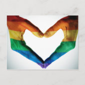 Handen schilderd als regenbooghart briefkaart (Voorkant)