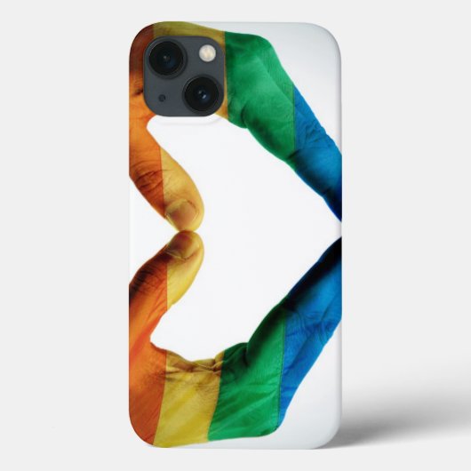 Handen schilderd als regenbooghart Case-Mate iPhone case (Achterkant)