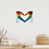 Handen schilderd als regenbooghart poster (Keuken)