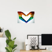 Handen schilderd als regenbooghart poster (Thuiskantoor)