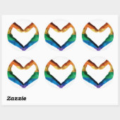 Handen schilderd als regenbooghart ronde sticker (Vel)