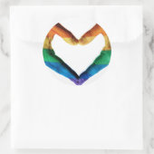 Handen schilderd als regenbooghart ronde sticker (Tas)