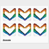 Handen schilderd als regenbooghart vierkante sticker (Vel)