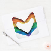 Handen schilderd als regenbooghart vierkante sticker (Envelop)