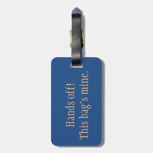 "Handen uit!" Bagage label (Achterkant verticaal)