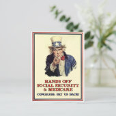 Handen uit de sociale zekerheid briefkaart (Staand voorkant)