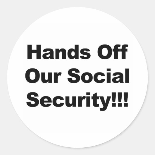 Handen uit de sociale zekerheid ronde sticker (Voorkant)