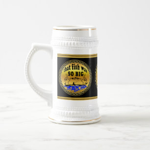 Handen uit elkaar die een vis en een boot met wate bierpul