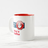 Handen uit! Gepersonaliseerd Tweekleurige Koffiemok (Voorkant links)