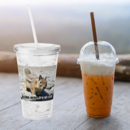 Handen uit! Ground Eekhoorn Wildlife Foto Acryl Drinkbeker