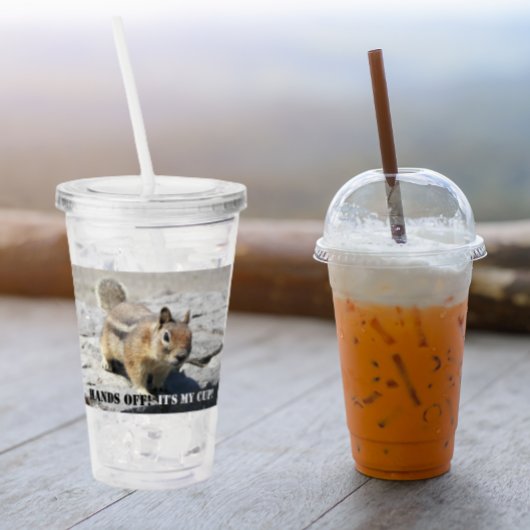 Handen uit! Ground Eekhoorn Wildlife Foto Acryl Drinkbeker